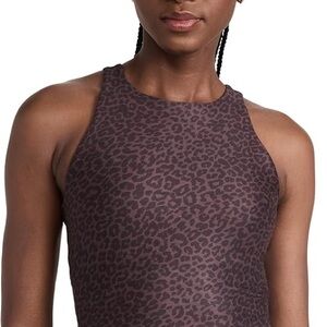 Beyond Yoga Dark Leopard Print Top